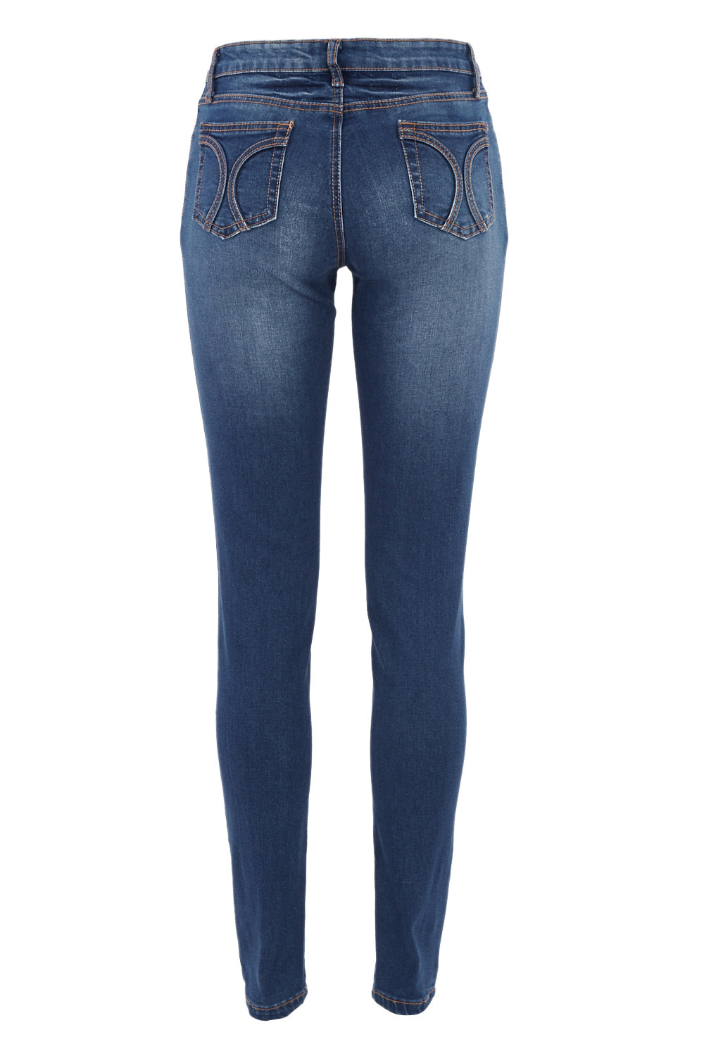 Product shot of the Nova Skinny in colour Denim (Blue), from the back