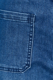 Product shot of the Katie Highin colourWaisted Front Pocket Wide Leg Jean - Darkdenim (Blue), detail