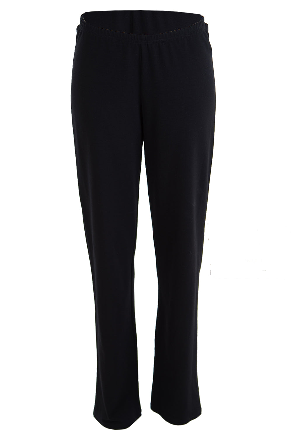 Product shot of the Straight Leg Ponte Pant in colour Black (Black), from the front