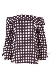 Product shot of the Picnic Top in colour BlackWhite (Black), from the front