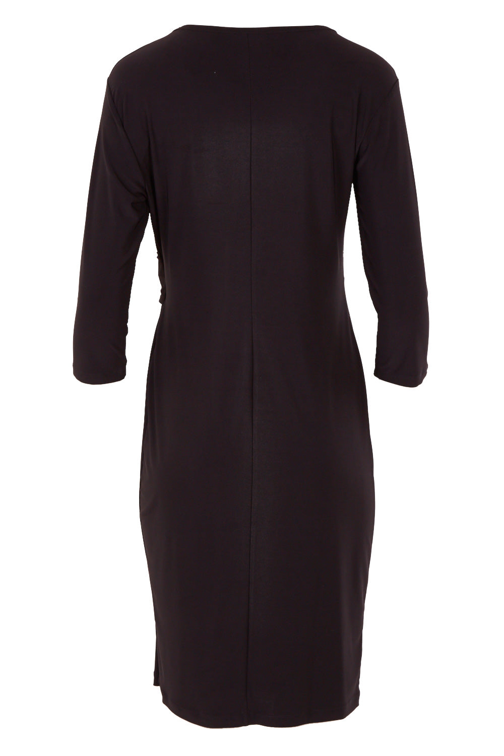Product shot of the Side Cross Dress in colour Black (Black), from the back