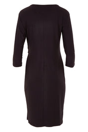 Product shot of the Side Cross Dress in colour Black (Black), from the back