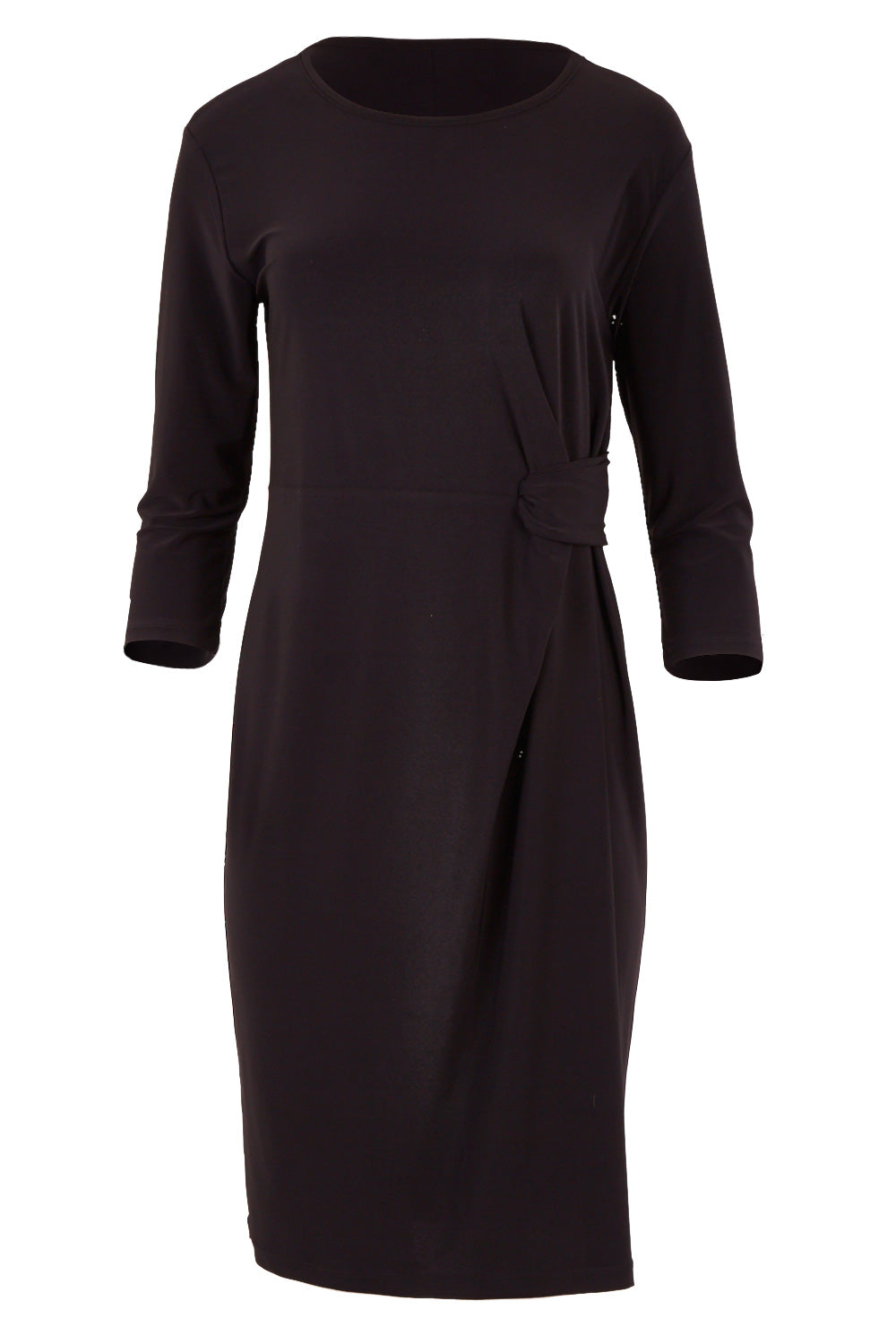 Product shot of the Side Cross Dress in colour Black (Black), from the front