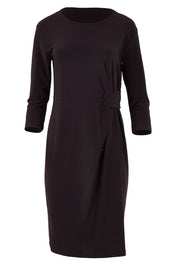 Product shot of the Side Cross Dress in colour Black (Black), from the front