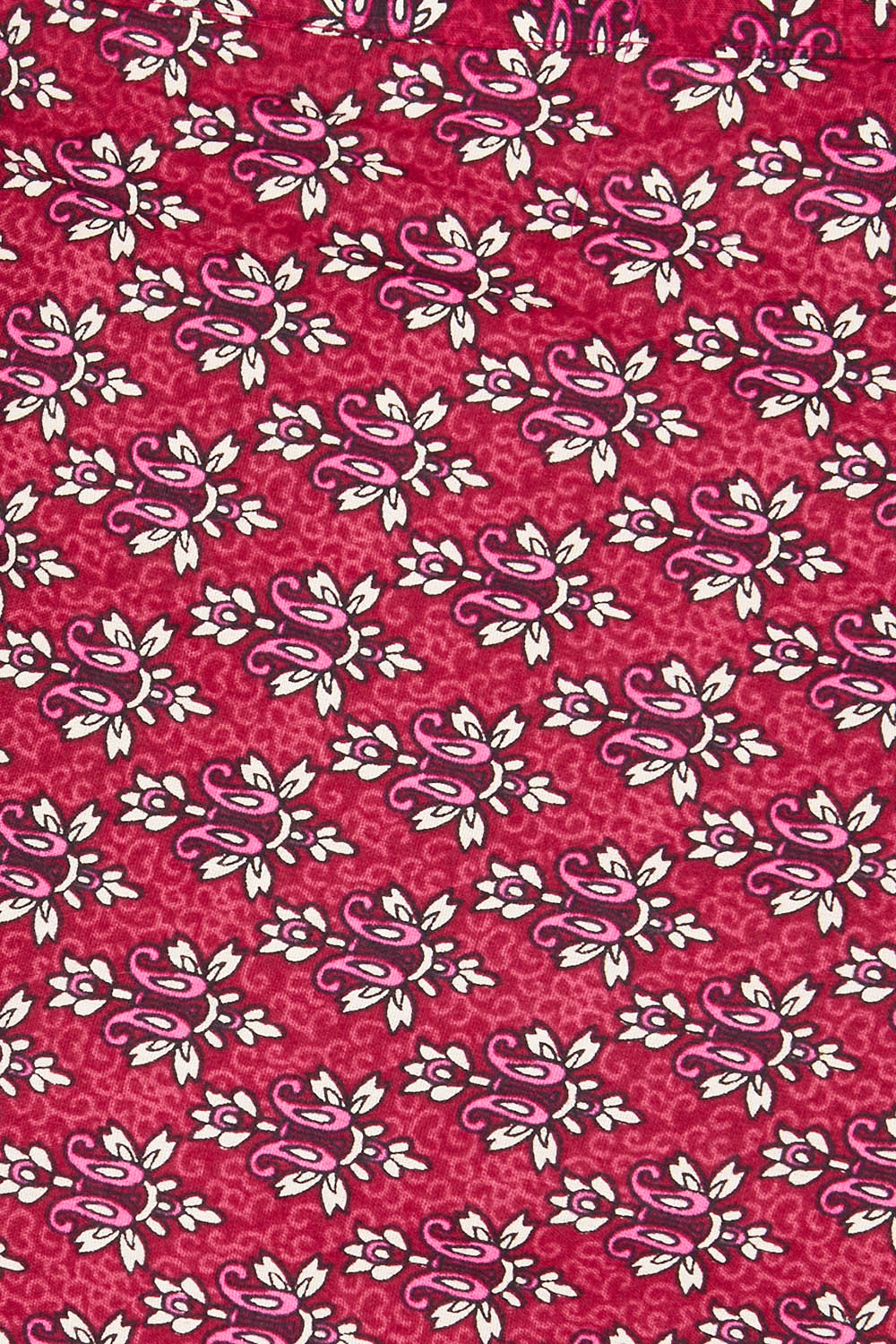 Product shot of the Grace Cotton Wrap Skirt in colour Corfu (Red), detail