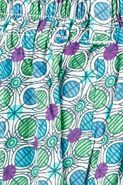Product shot of the Henley Pant in colour Emmaprint (Blue), detail