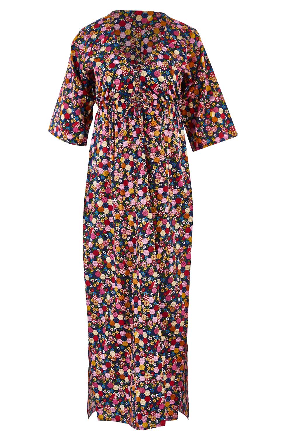 Product shot of the Gypsy Dress in colour Honshu (Black), from the front