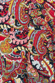 Product shot of the Sunburst Cotton Wrap Dress in colour Hackney, detail
