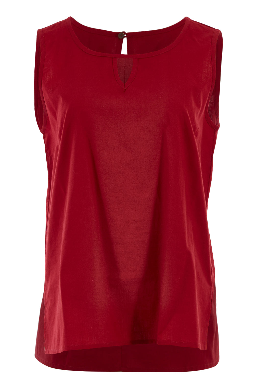 Product shot of the Martine Top in colour Maroon (Red), from the front