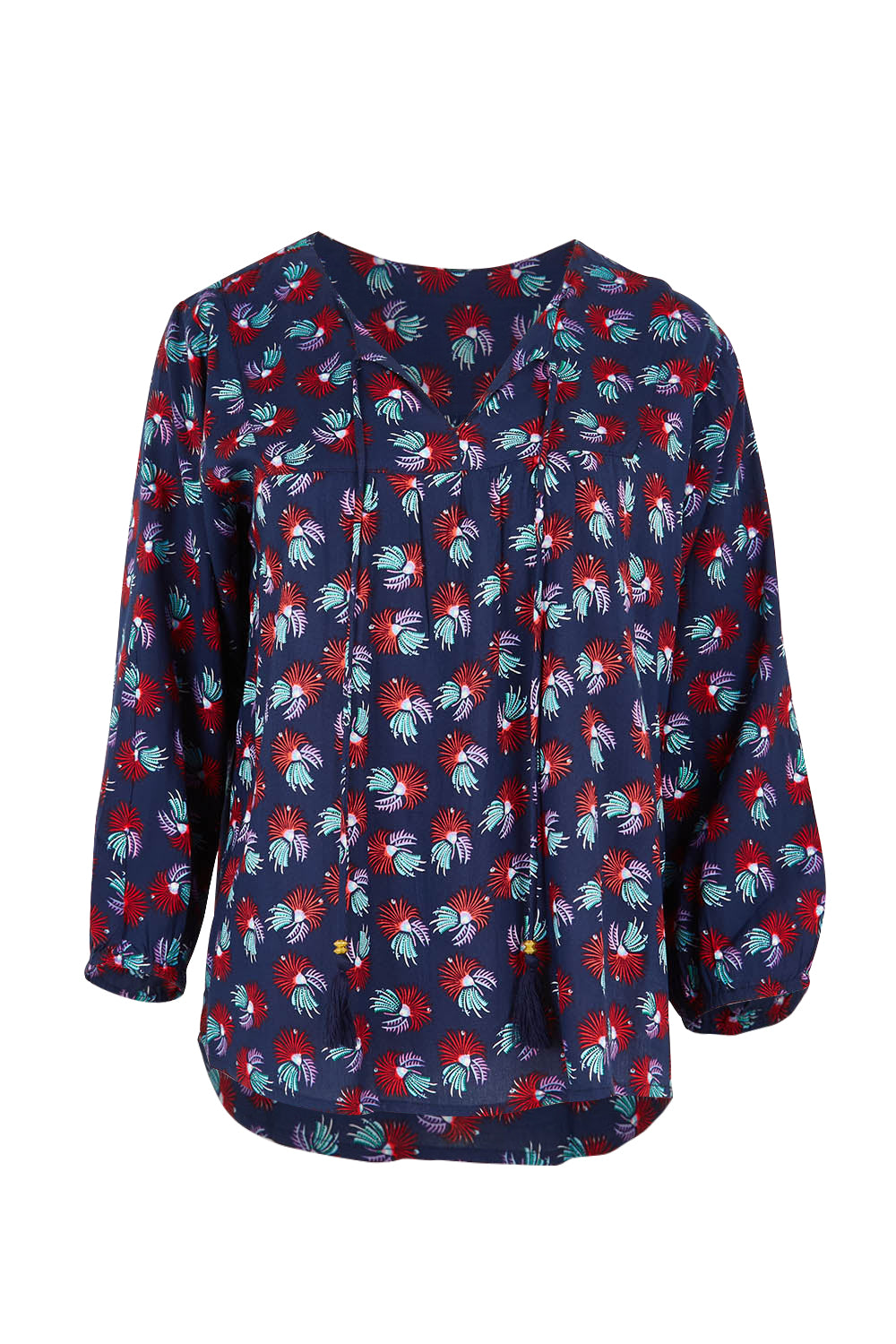 Product shot of the Palais Top in colour Soho (Blue), from the front