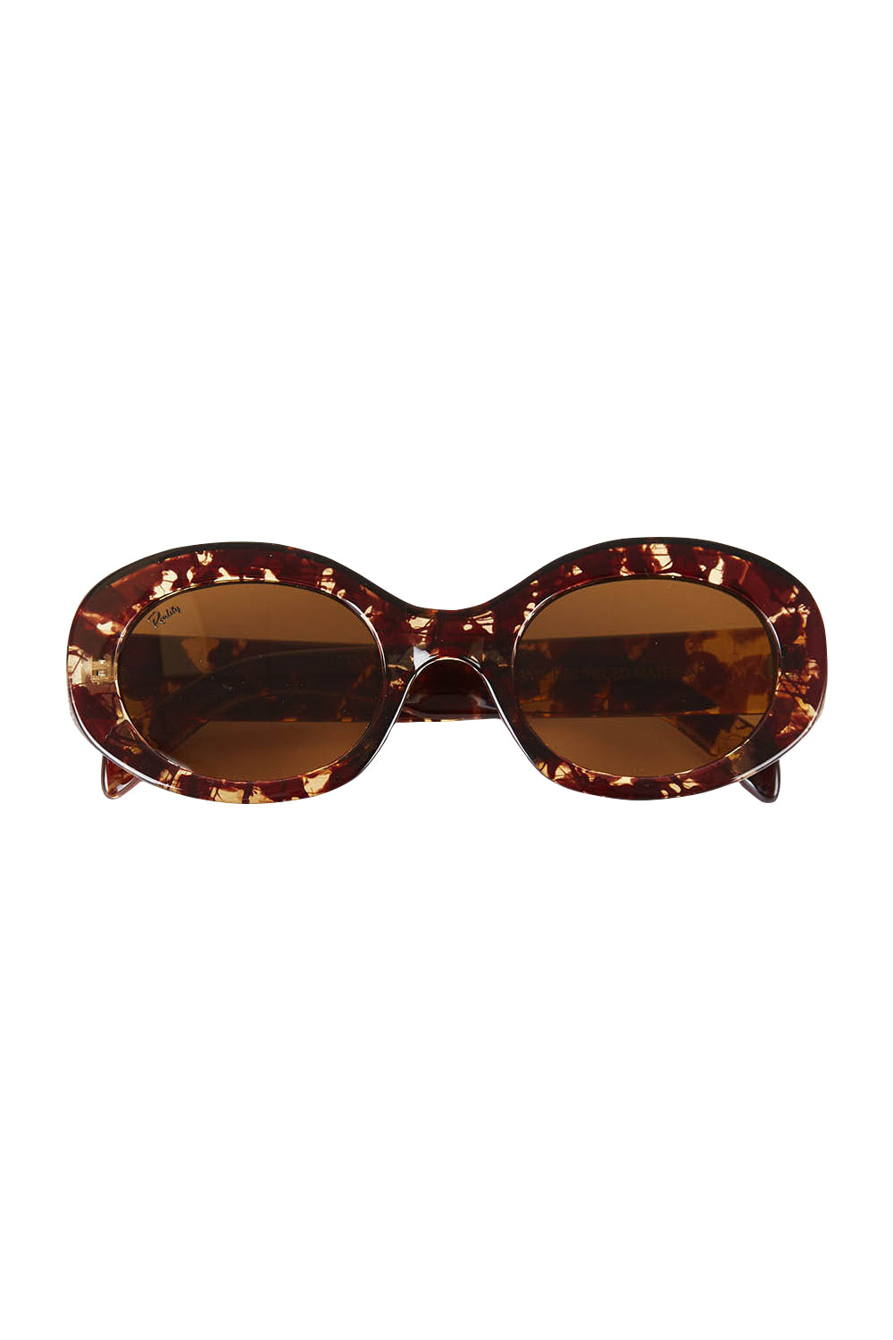 Product shot of the Beautiful Stranger Eco Sunglasses in colour Honeyturt, from the front