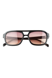 Product shot of the Runway Sunglasses in colour Blacksun (Black), from the front