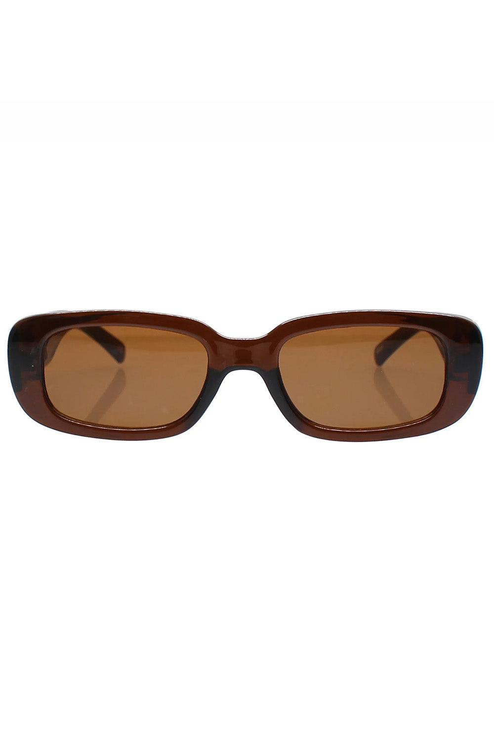 Product shot of the Xray Spex Sunglasses in colour Chocolate, from the front