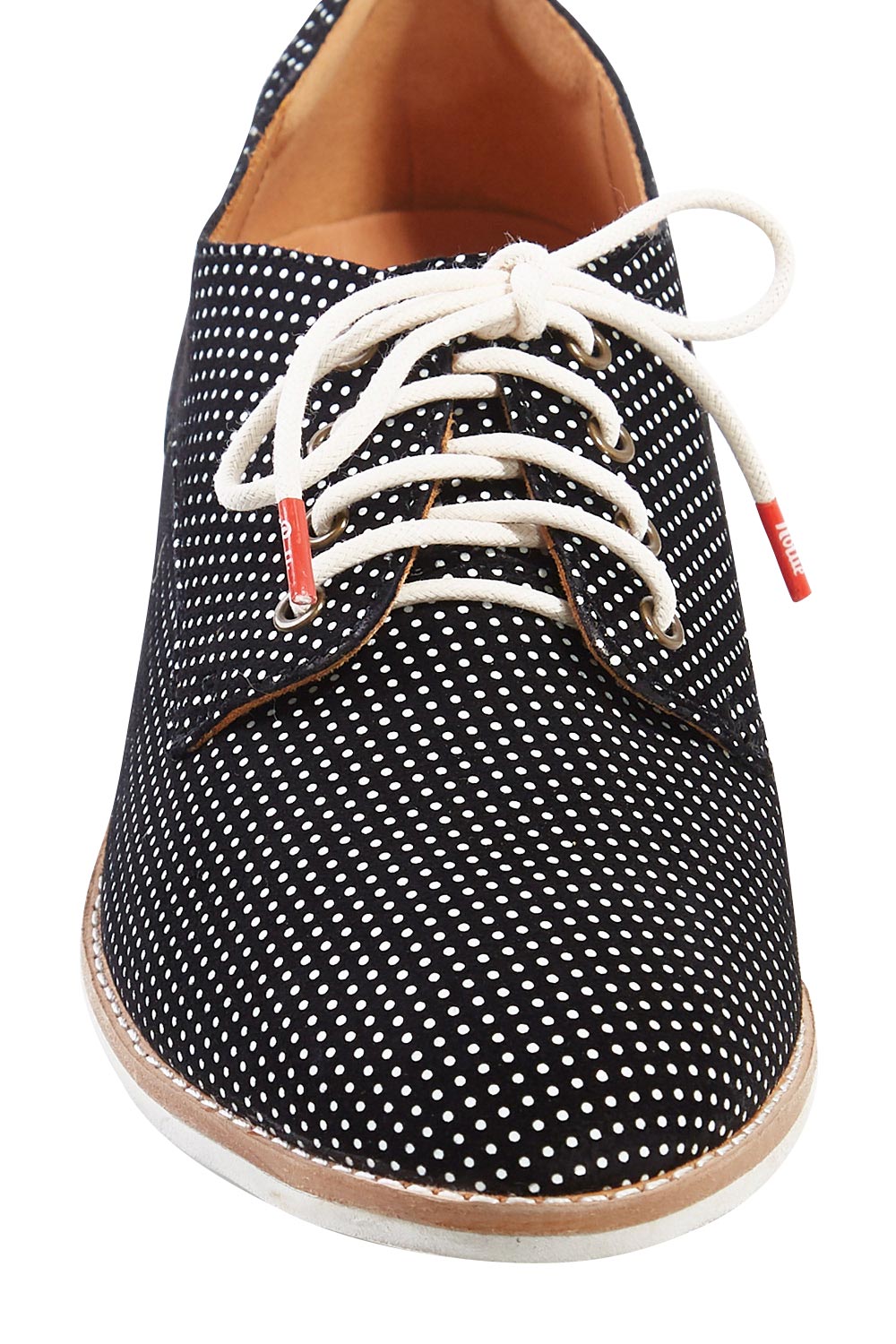 Product shot of the Derby Dream Flat in colour Blackspot (Black), detail
