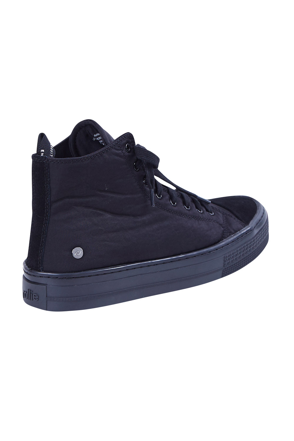 Product shot of the Ranger High Top Sneaker in colour Blkstealth (Black), from the back
