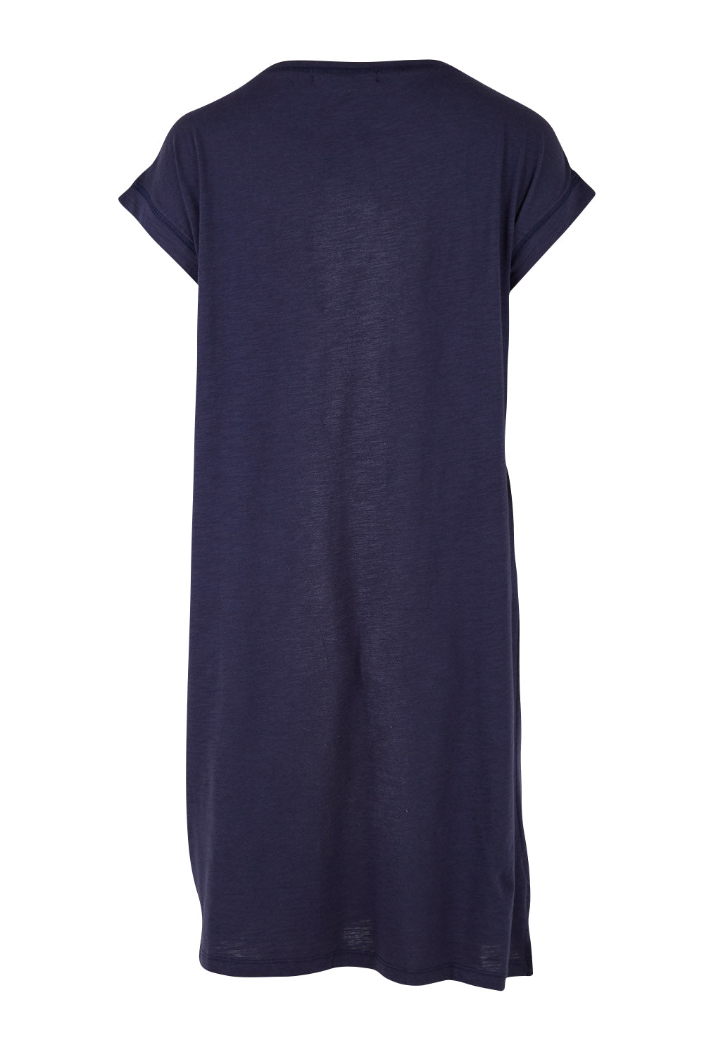 Product shot of the Roxie Nursing Dress in colour Navy (Blue), from the back
