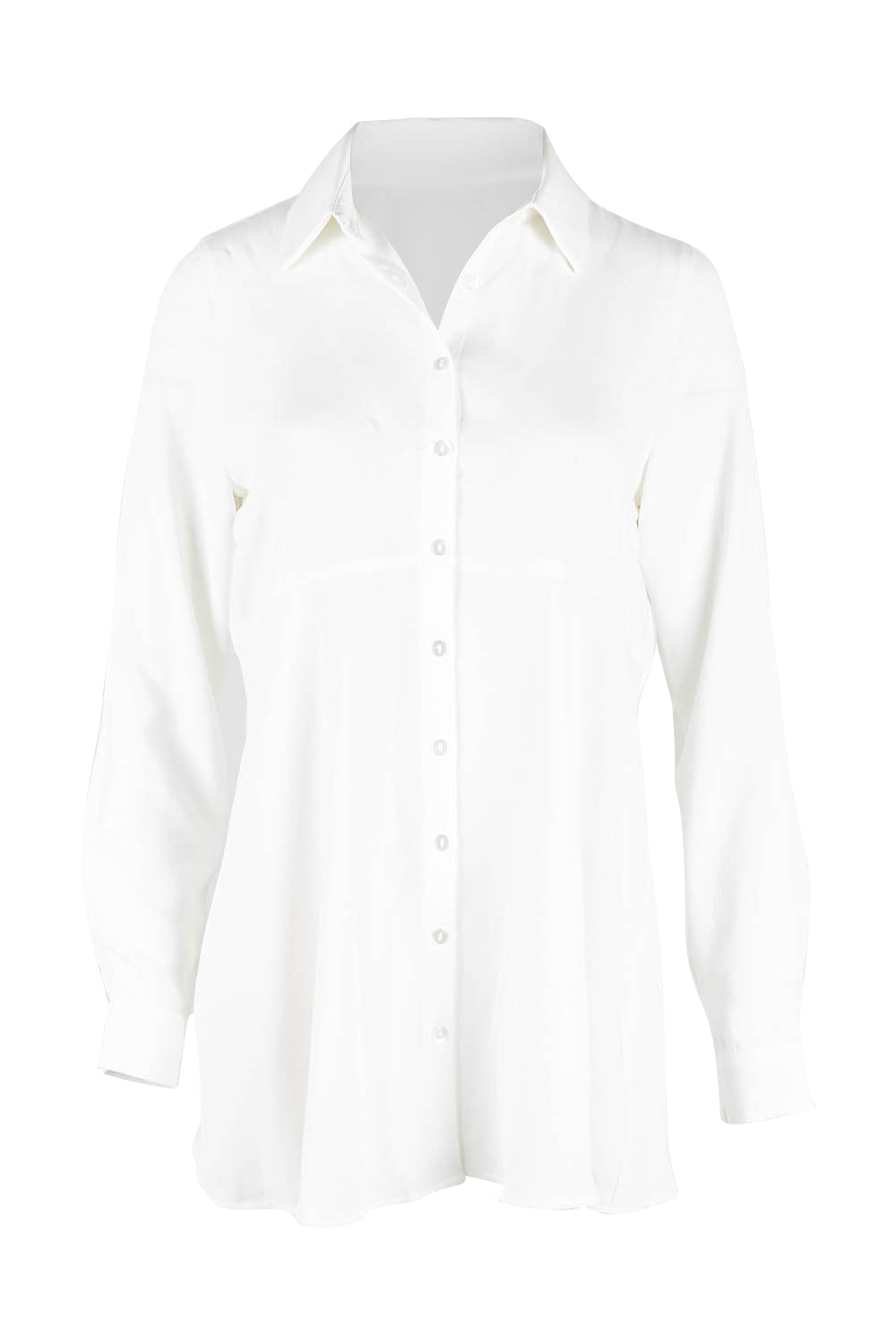 Product shot of the Tina Peplum Shirt in colour White (White), from the front