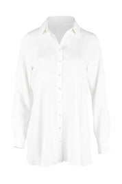 Product shot of the Tina Peplum Shirt in colour White (White), from the front