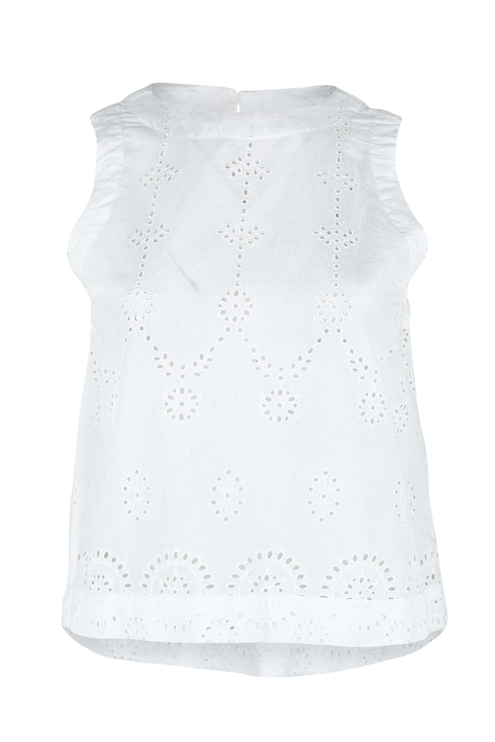 Product shot of the Agay Cotton Top in colour White (White), from the front