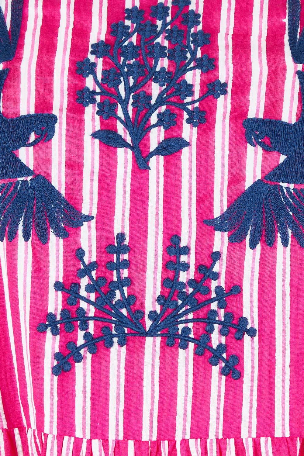 Product shot of the Antibes Cotton Maxi Dress in colour Pink (Pink), detail