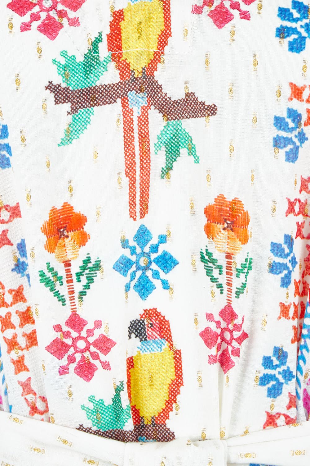 Product shot of the Biscay Cotton Blend Dress in colour White (White), detail