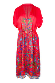 Product shot of the Bodrum Dress - Red in colour Red, from the front