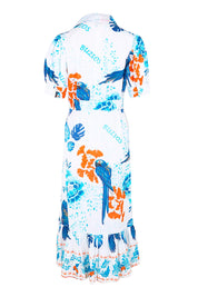 Product shot of the Buzios Dress – Print in colour Print, from the back