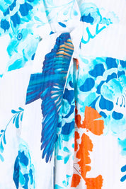 Product shot of the Buzios Dress – Print in colour Print, showing detail