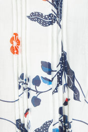 Product shot of the Celine Cotton Kaftan Dress in colour Print, detail