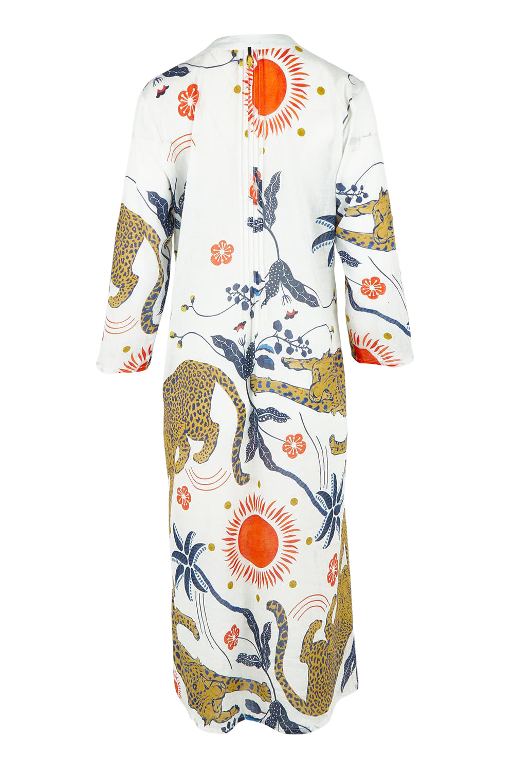 Product shot of the Celine Cotton Kaftan Dress in colour Print, from the front