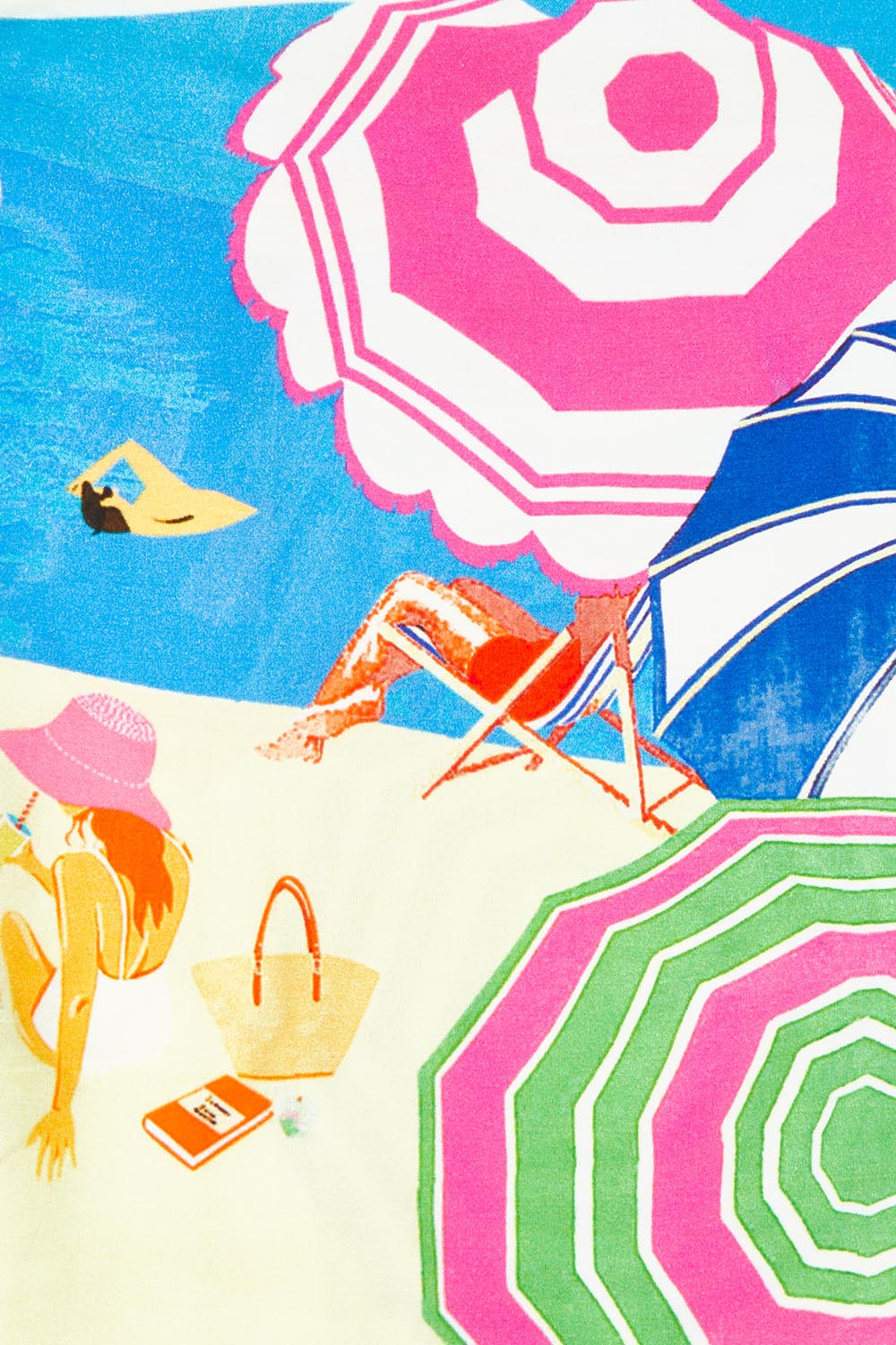 Product shot of the Cote D'azur Scarf in colour Cote (Green), detail
