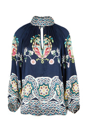 Product shot of the Garcia Shirt in colour Navy (Blue), from the front