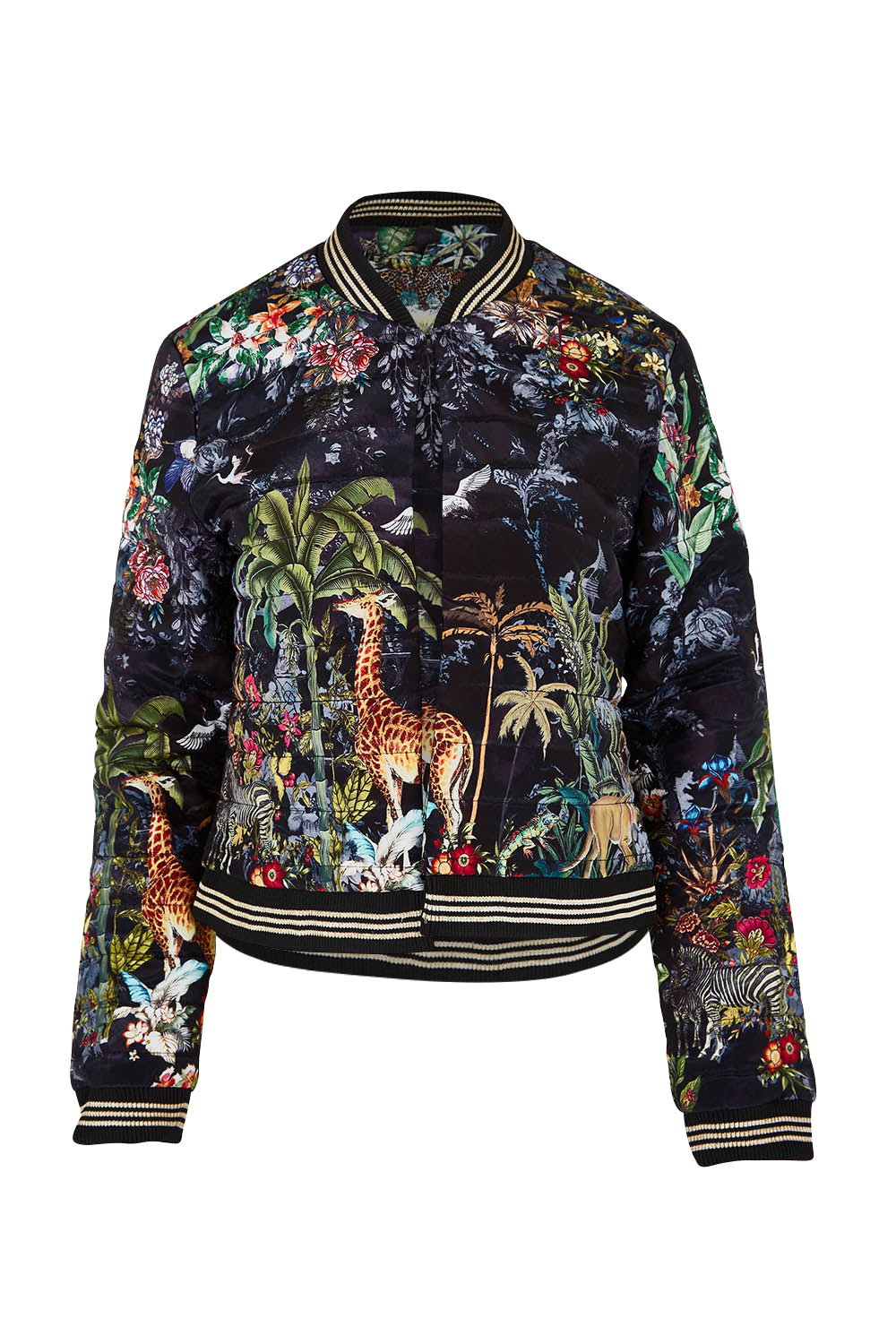 Product shot of the Jungle Jacket in colour Black (Black), from the front