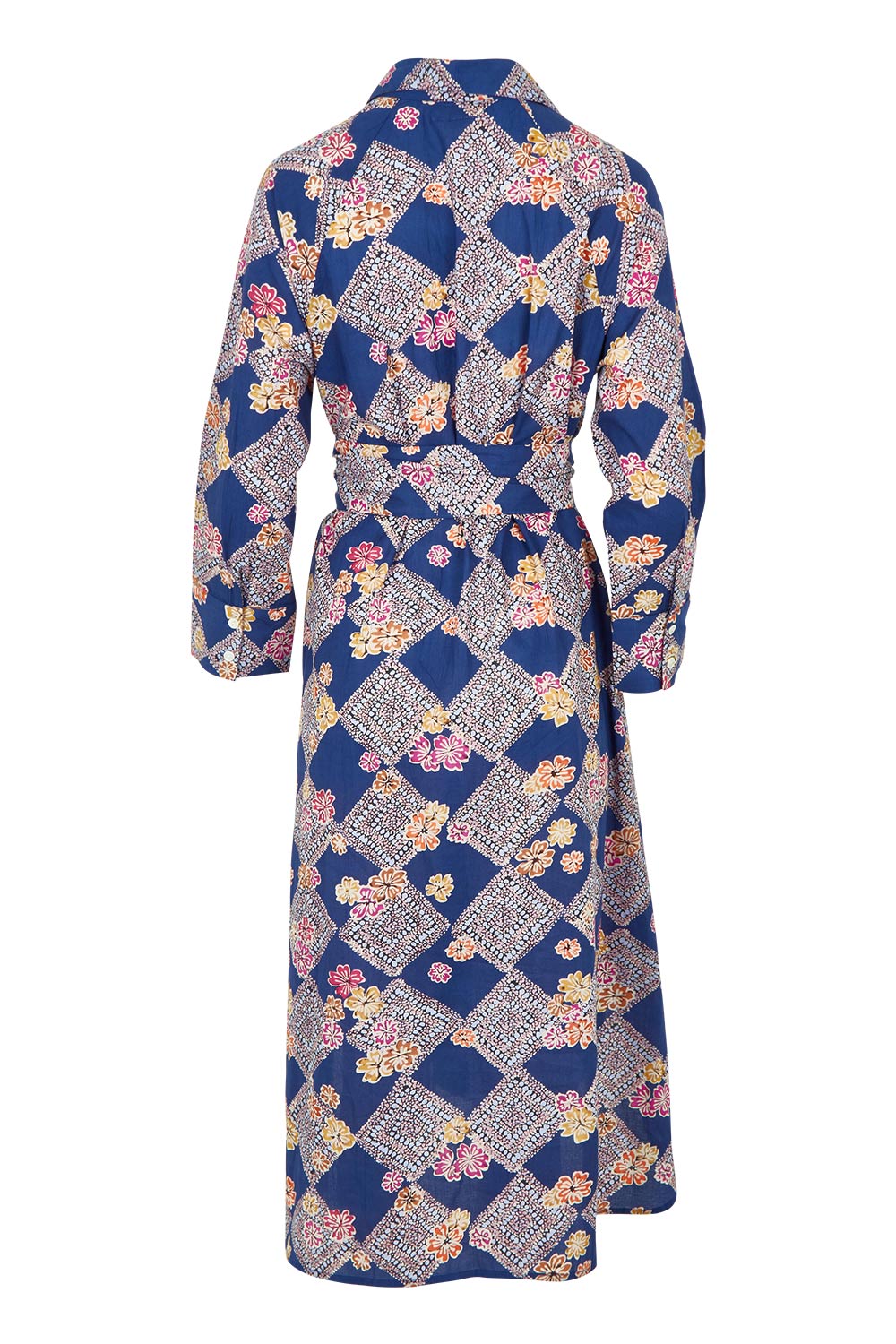 Product shot of the Maple Cotton Maxi Dress in colour Print, from the back