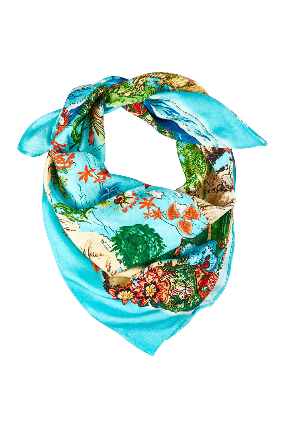 Product shot of the Montpellier Scarf in colour Montpellie (Blue), from the front