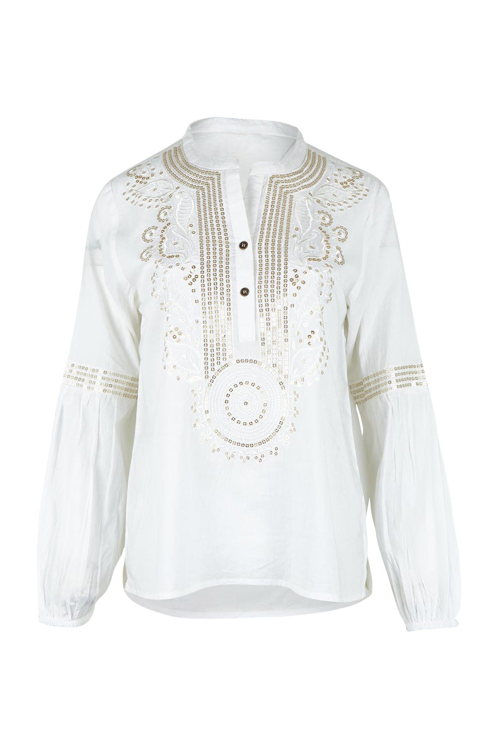 Product shot of the Moonshine Cotton Shirt in colour White (White), from the front