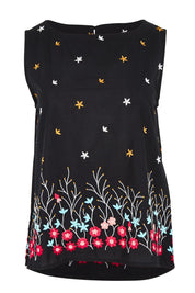 Product shot of the Provence Cotton Tank Top in colour Black (Black), from the front