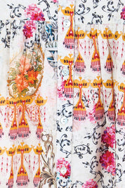 Product shot of the Rosetta Dress – Gold in colour Gold, showing detail