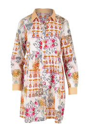 Product shot of the Rosetta Dress – Gold in colour Gold, from the front