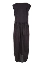 Product shot of the Sasha Sundress – Black in colour Black, from the back
