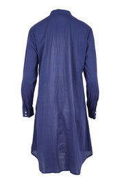 Product shot of the Sasha Shirtmaker Dress – Navy in colour Navy, from the back