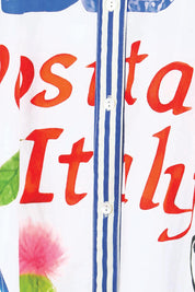 Product shot of the Sicily Dress – Print in colour Print, showing detail