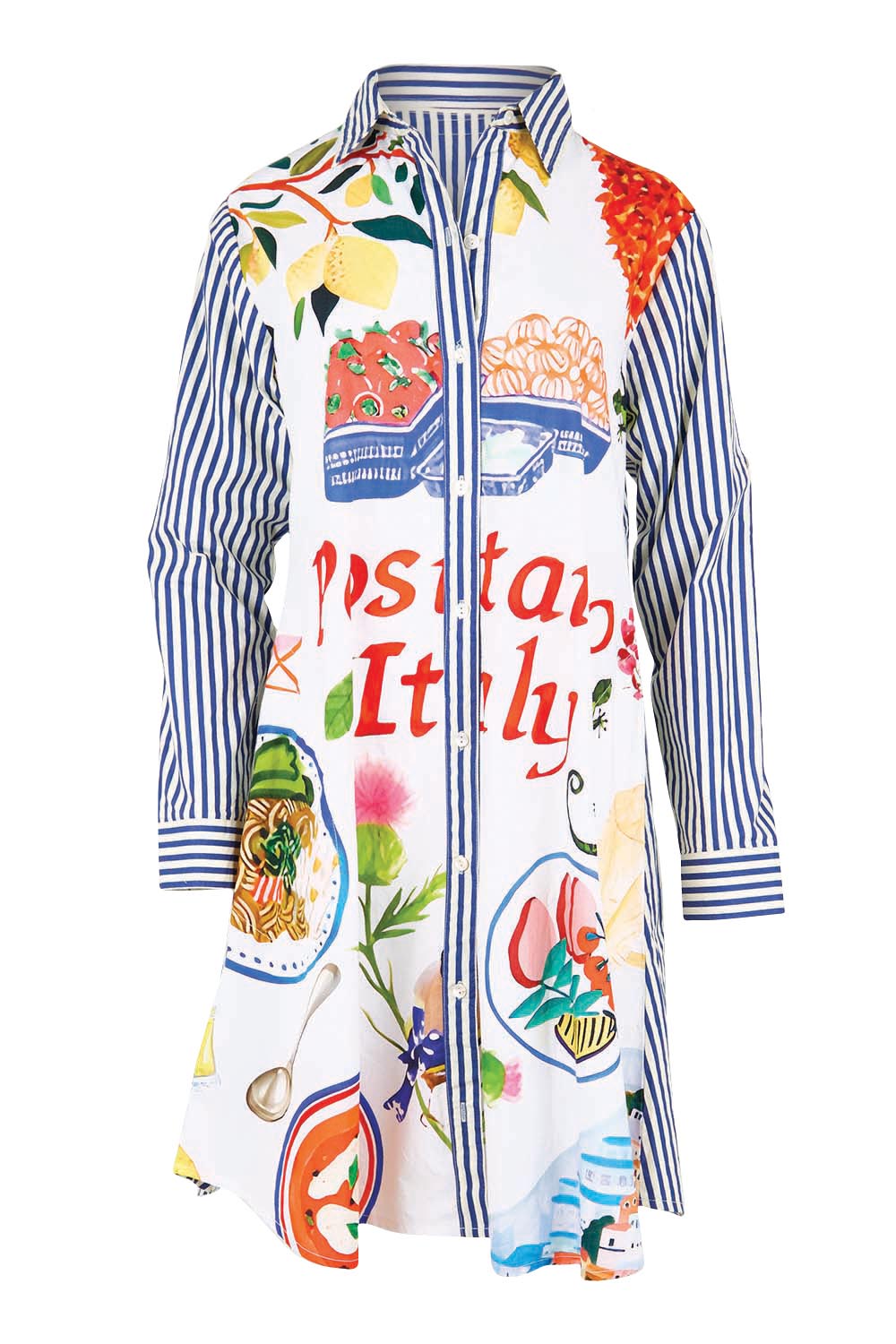 Product shot of the Sicily Dress – Print in colour Print, from the front