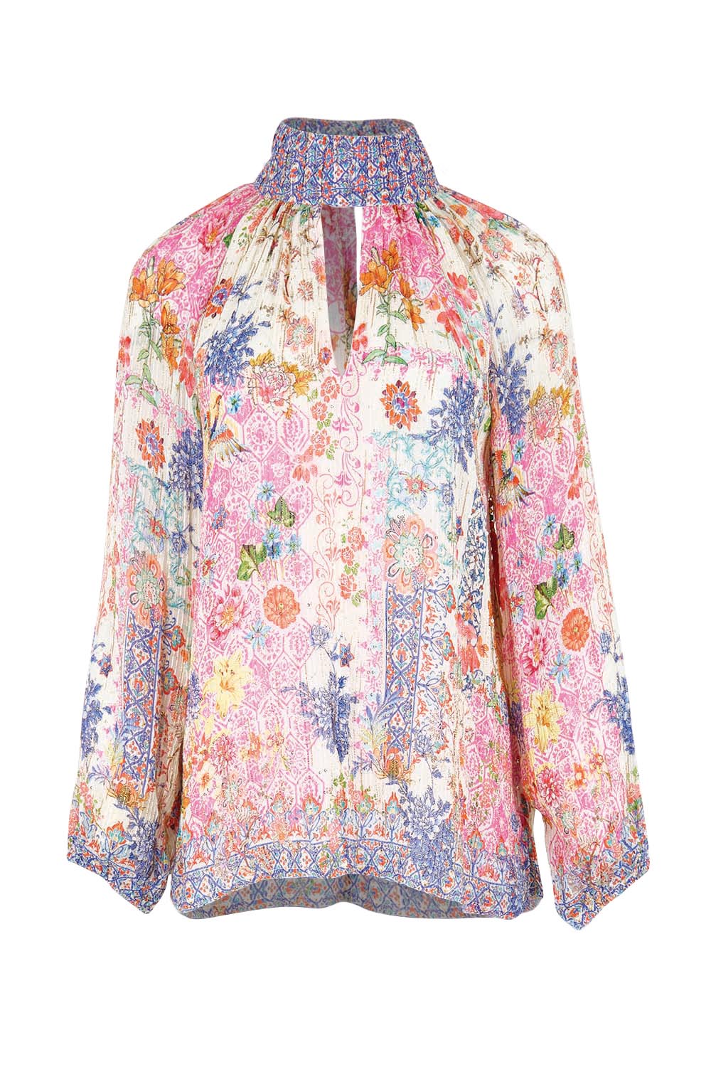 Product shot of the Songbird Shirt – White in colour White, from the front