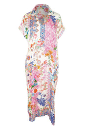 Product shot of the Songbird Kaftan Dress – White in colour White, from the front