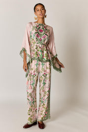 Model Genericm wearing size sample of the Tatiana Pant – Pink in colour Pink, from the front