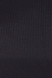 Product shot of the Dharma Long Line Rib Sports Bra in colour Black (Black), detail