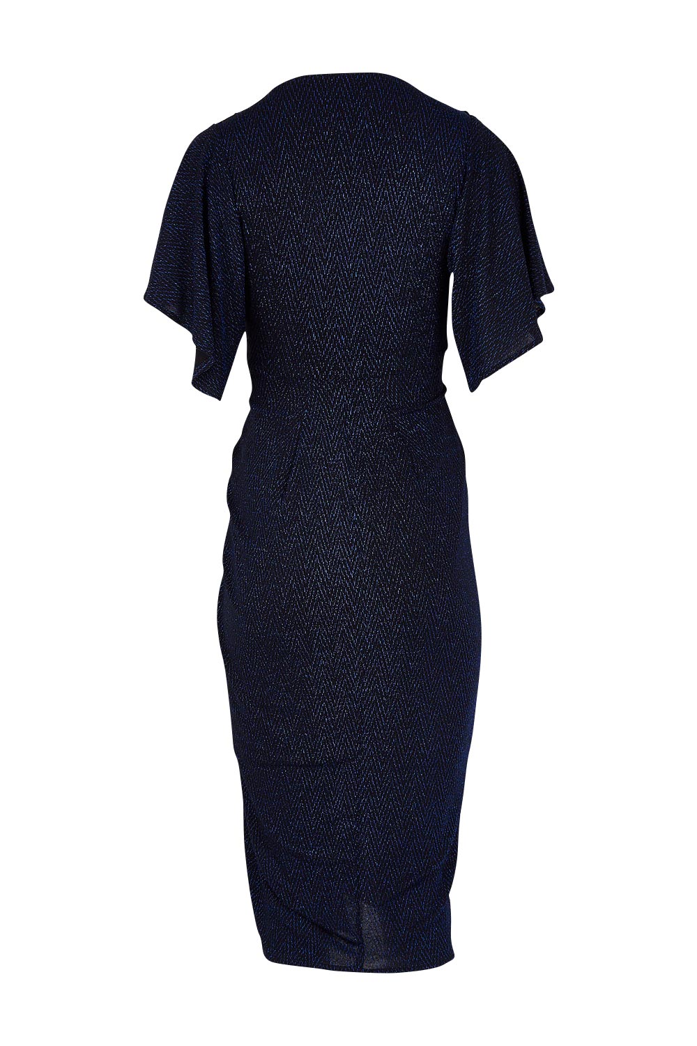 Product shot of the Emporium Dress in colour Sapphire (Blue), from the back