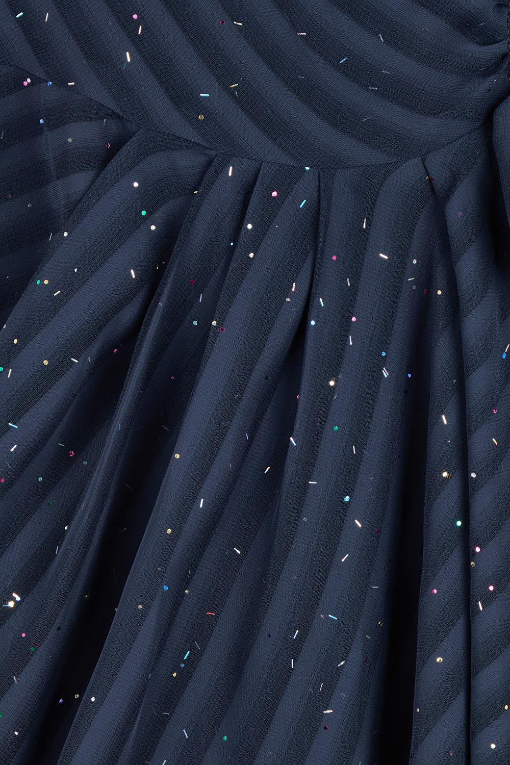 Product shot of the Sierra Wrap Dress in colour Navysparkl (Blue), detail