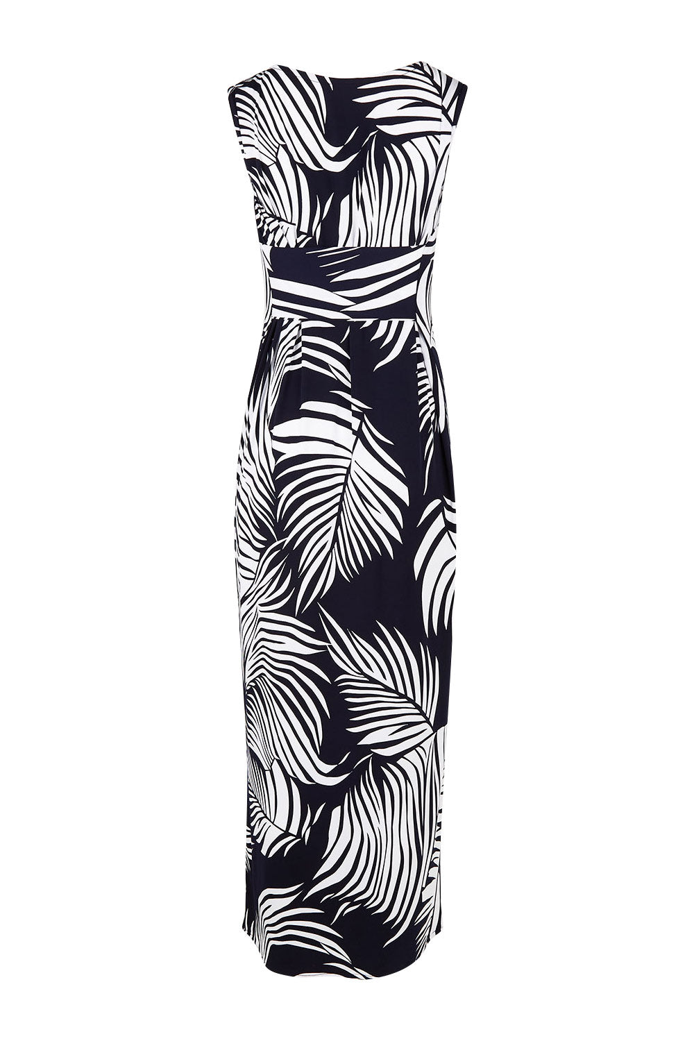 Product shot of the Moonshadow Palm Maxi Dress in colour Navy (Blue), from the back